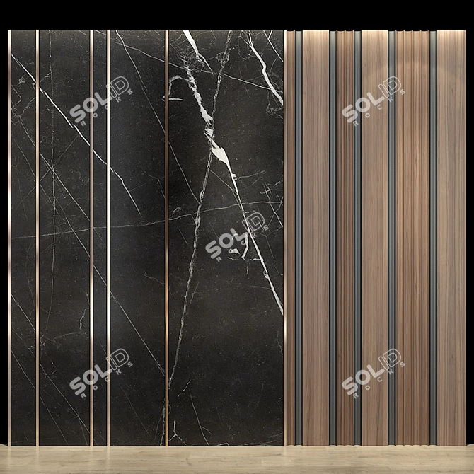 Elegant Wall Panel 16: Enhance Your Space 3D model image 1