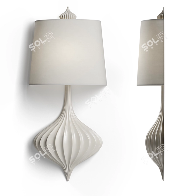 Elegant Ceramic Lantern Sconce 3D model image 3