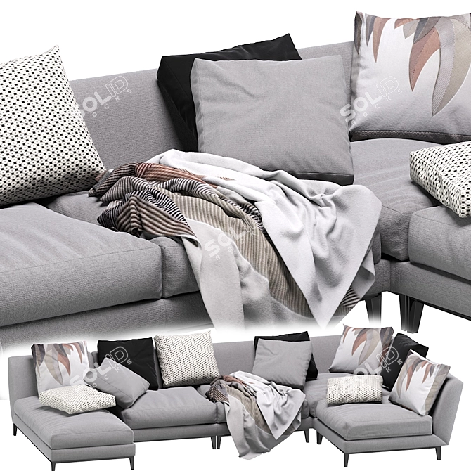 Weston Mood Sofa: Contemporary Elegance 3D model image 4