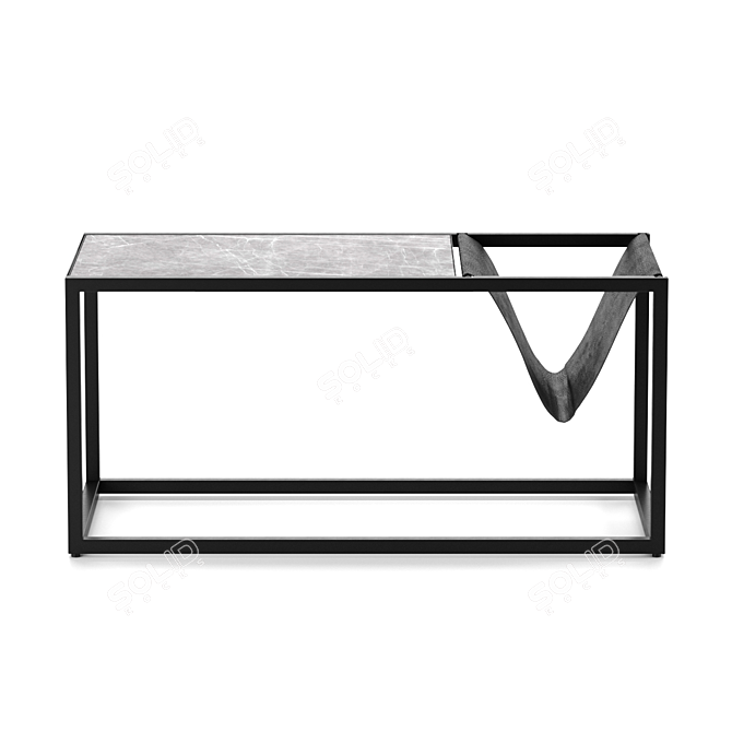 Designer Coffee Table April - Modern Marble Top, Sleek Steel Legs 3D model image 1