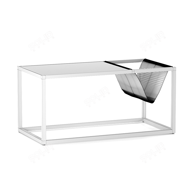 Designer Coffee Table April - Modern Marble Top, Sleek Steel Legs 3D model image 3