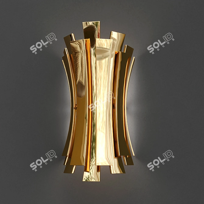 Brass Petal Wall Sconce: Etta by Delightfull 3D model image 4