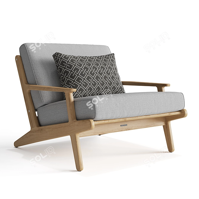 Bay Lounge Chair and Ottoman - Stylish and Comfortable Seating Solution 3D model image 3