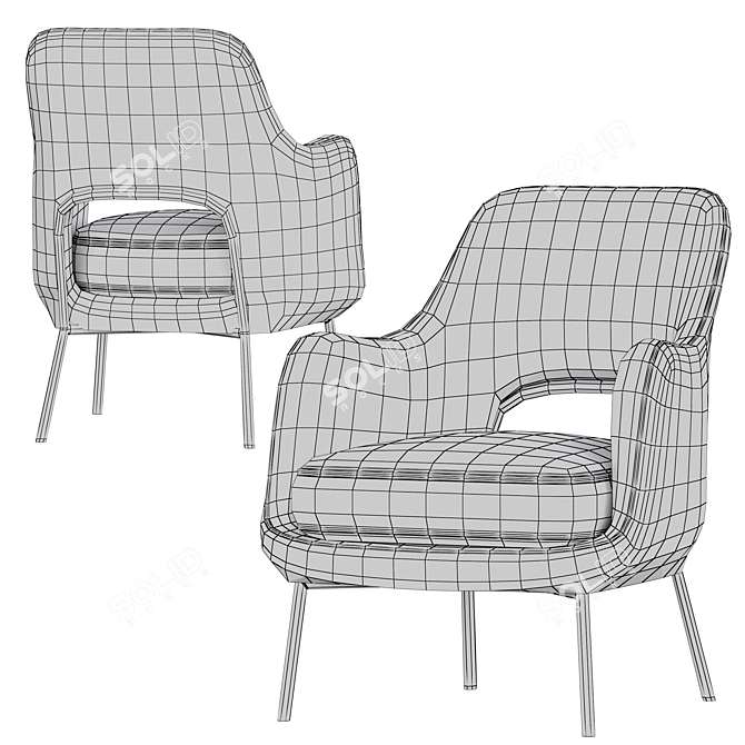 Elegant Flexform Joyce Armchair 3D model image 5