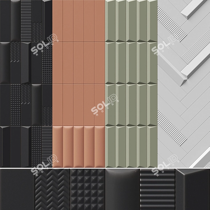 6 Styles of 41zero42 Ceramic Biscuit Tiles 3D model image 1