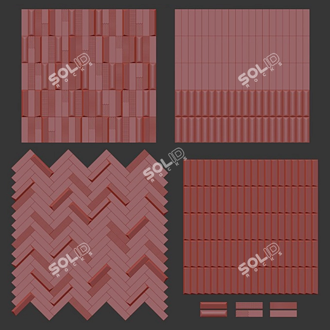 6 Styles of 41zero42 Ceramic Biscuit Tiles 3D model image 5