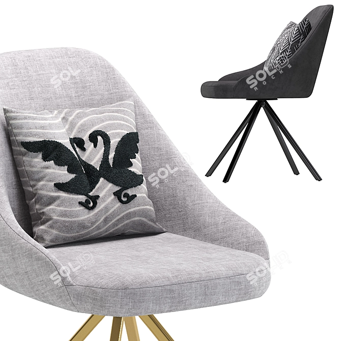 Elegant Seville Desk Chair 3D model image 2