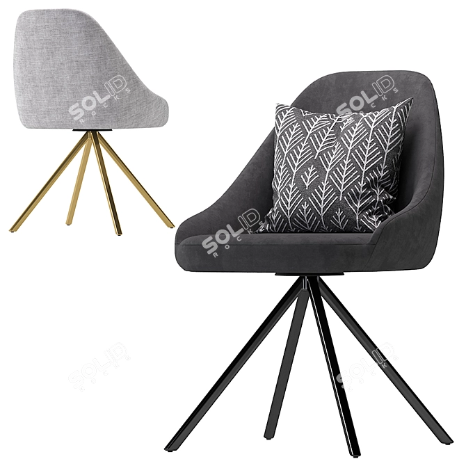 Elegant Seville Desk Chair 3D model image 3