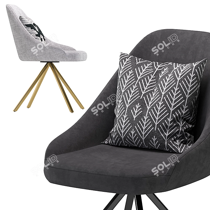 Elegant Seville Desk Chair 3D model image 4