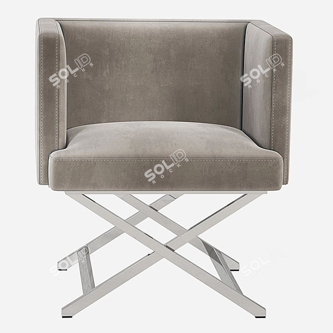 Elegant Eichholtz DAWSON Velvet Chair 3D model image 3