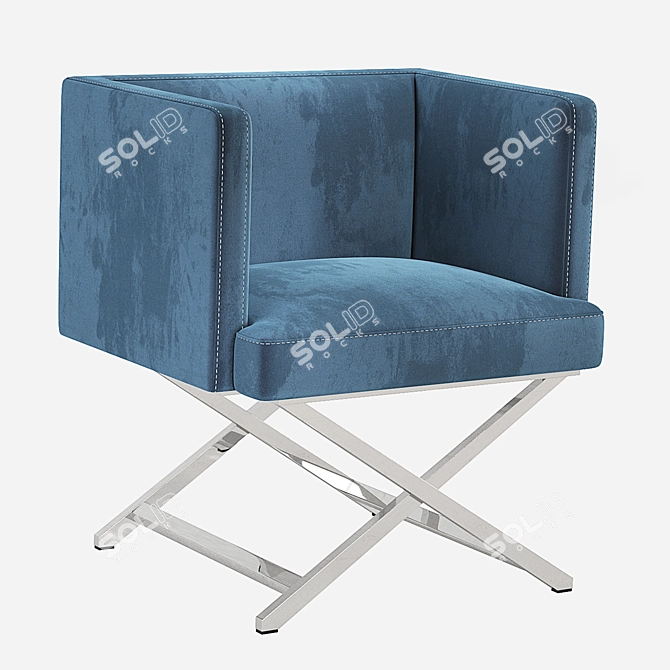 Elegant Eichholtz DAWSON Velvet Chair 3D model image 7