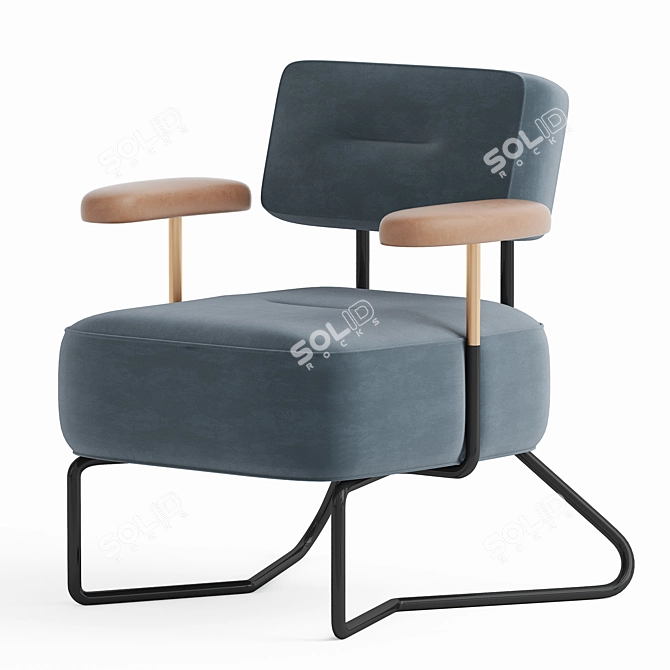 Relaxing Haven: Comfy Leisure Chair 3D model image 2