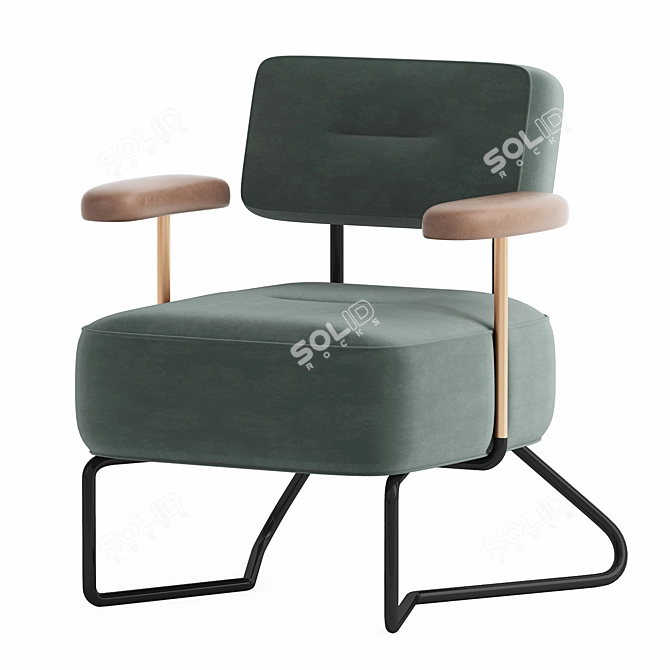 Relaxing Haven: Comfy Leisure Chair 3D model image 3