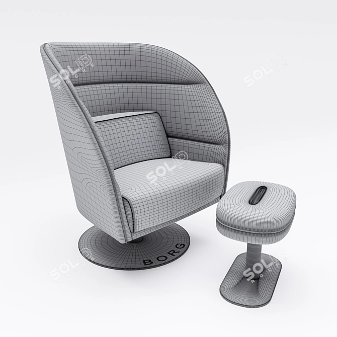 PESA Armchair: Ergonomic Nesting Comfort 3D model image 2