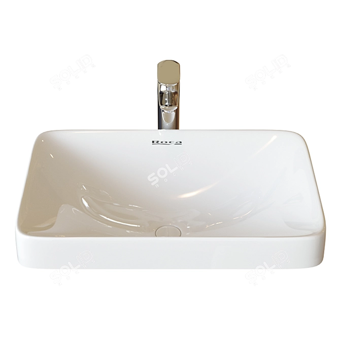 Roca Inspira Square Washbasin: Sleek Surface-Mounted Design 3D model image 1