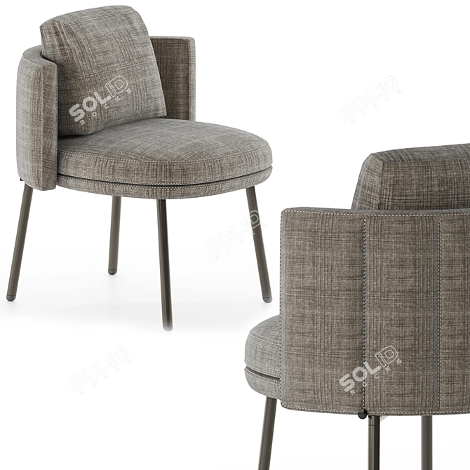Elegant Torii Dining Chair 3D model image 4
