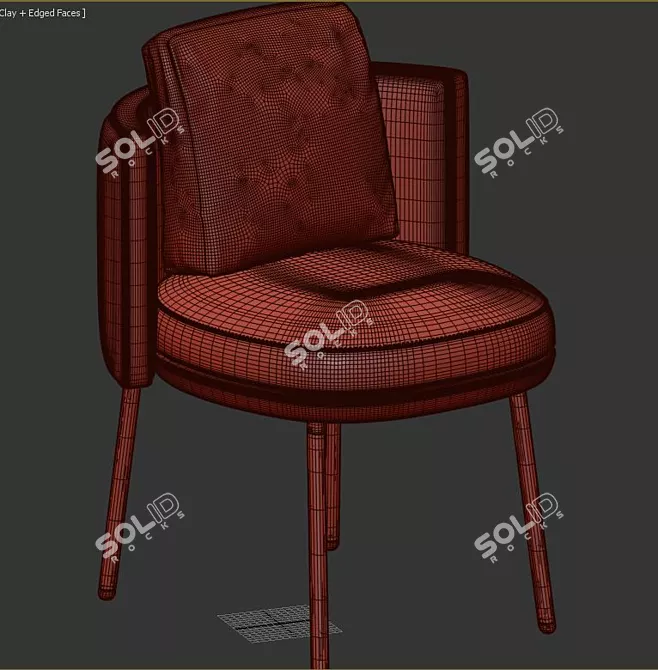 Elegant Torii Dining Chair 3D model image 5