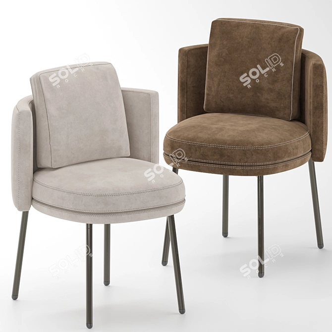 Elegant Torii Dining Chair 3D model image 6