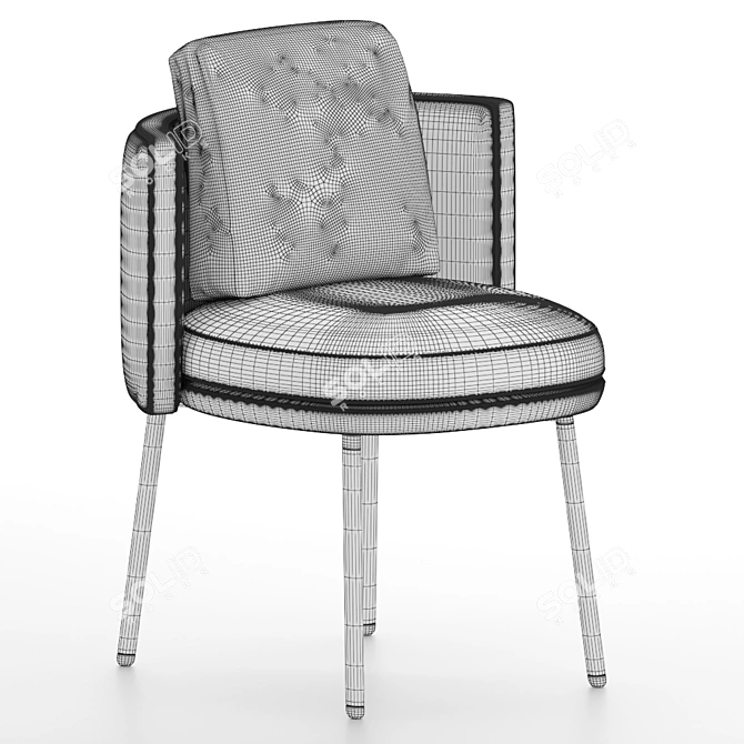 Elegant Torii Dining Chair 3D model image 10