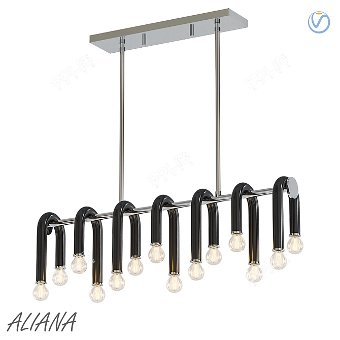 Aliana 14-Light Linear Pendant 3D model image 1