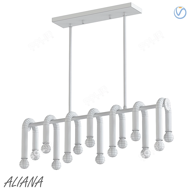 Aliana 14-Light Linear Pendant 3D model image 2