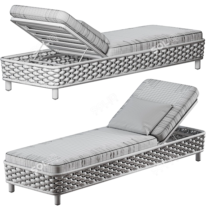 LEON Sunlounger Daybed: Stylish Comfort for Your Outdoor Oasis 3D model image 4