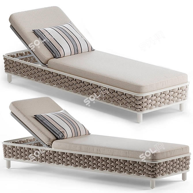 LEON Sunlounger Daybed: Stylish Comfort for Your Outdoor Oasis 3D model image 5