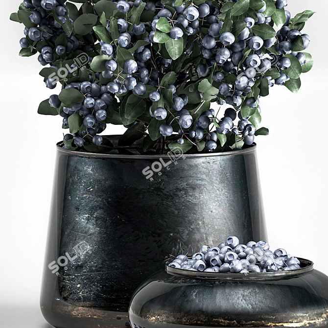 Berrylicious Blueberry Branch Vase 3D model image 4