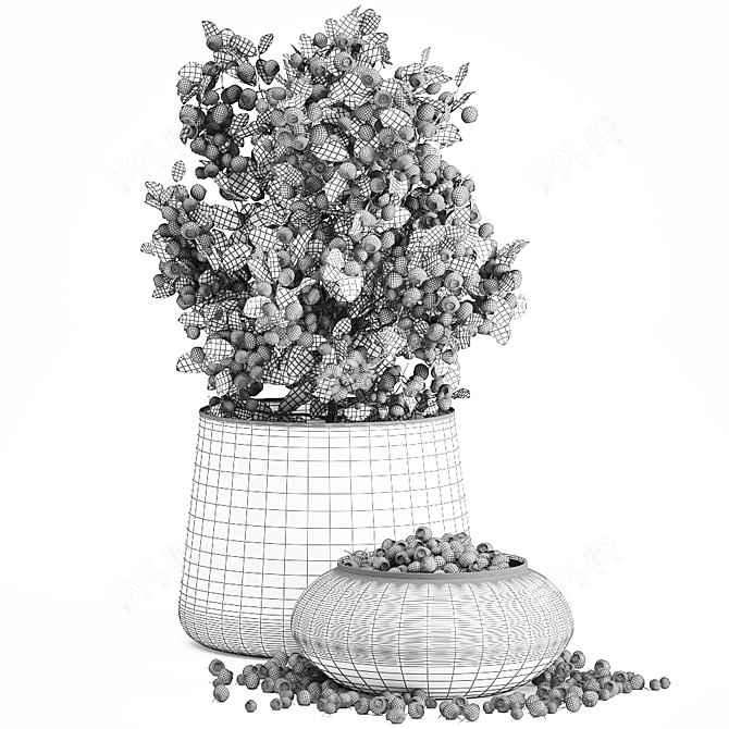 Berrylicious Blueberry Branch Vase 3D model image 5