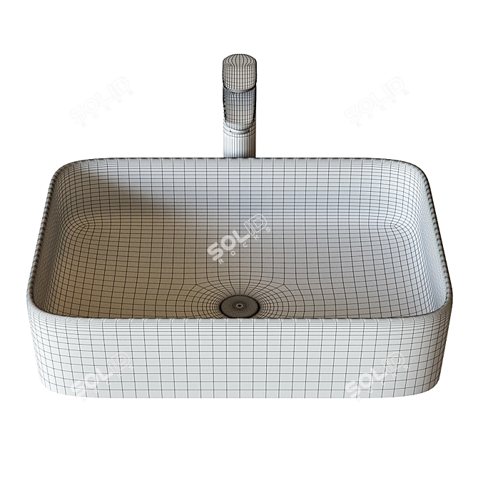 Sleek Roca Inspira Square Washbasin 3D model image 2
