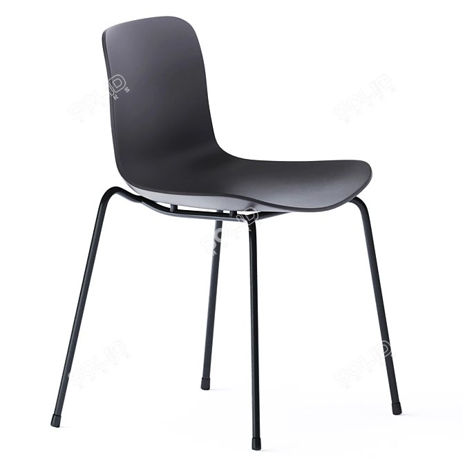 Sleek Stackable Langue Chair 3D model image 1