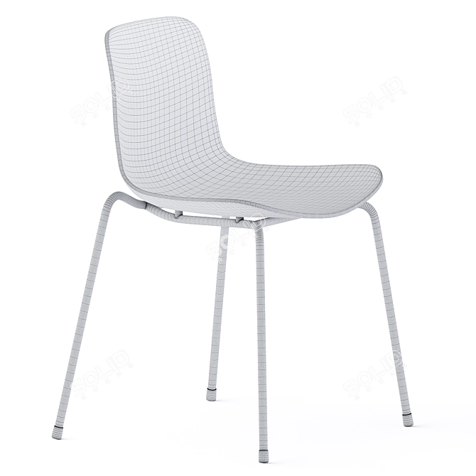 Sleek Stackable Langue Chair 3D model image 4