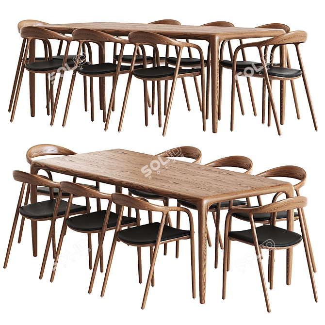 Artisan Neva Table & Chair Set 3D model image 1