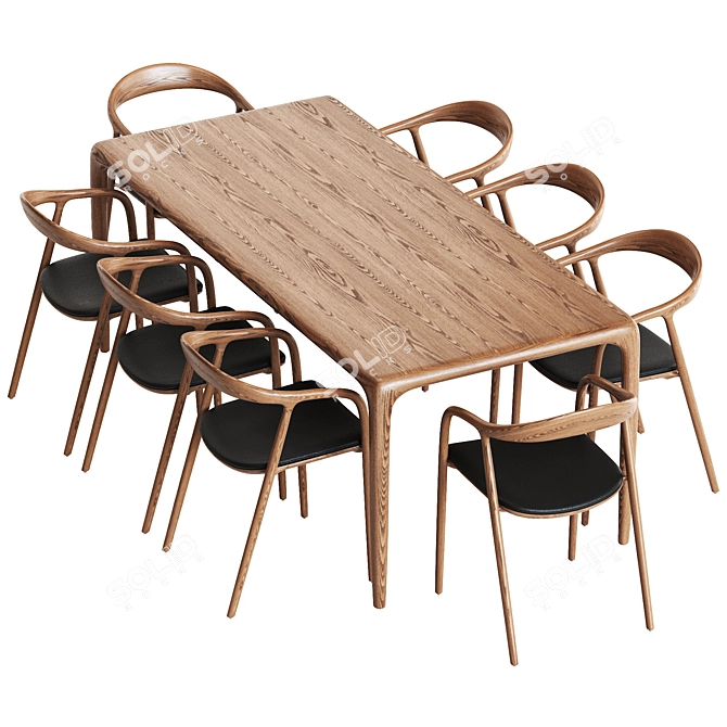 Artisan Neva Table & Chair Set 3D model image 3