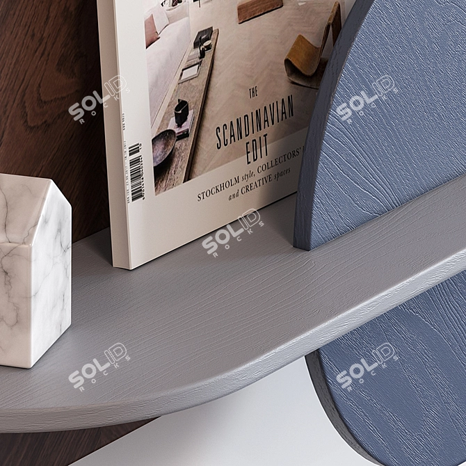 Versatile Modular Wall Shelf with Hidden Storage 3D model image 4