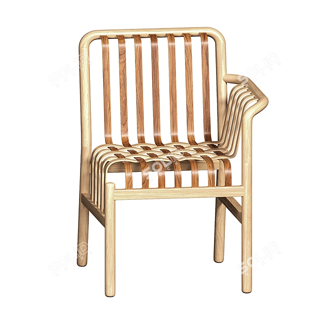 Taiwanese Lattice Chair: Neo-Taiwanese Craftsmanship 3D model image 2