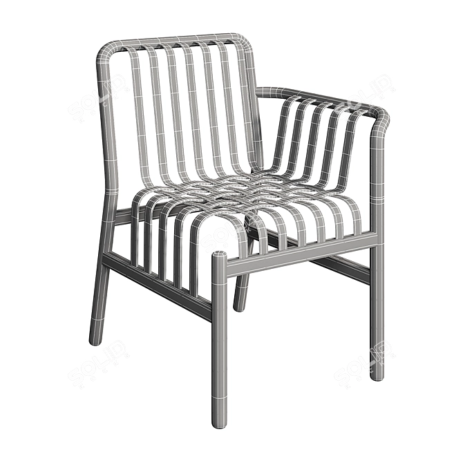 Taiwanese Lattice Chair: Neo-Taiwanese Craftsmanship 3D model image 3