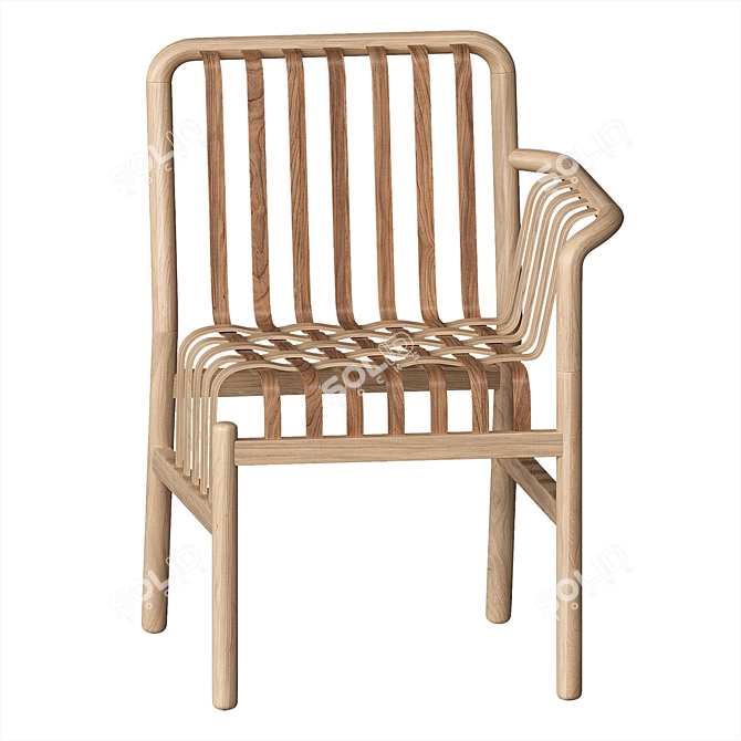 Taiwanese Lattice Chair: Neo-Taiwanese Craftsmanship 3D model image 5