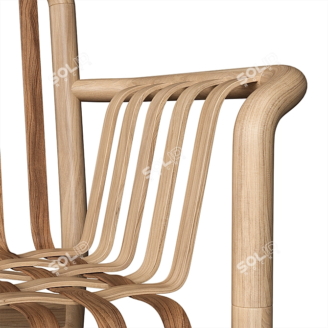 Taiwanese Lattice Chair: Neo-Taiwanese Craftsmanship 3D model image 6