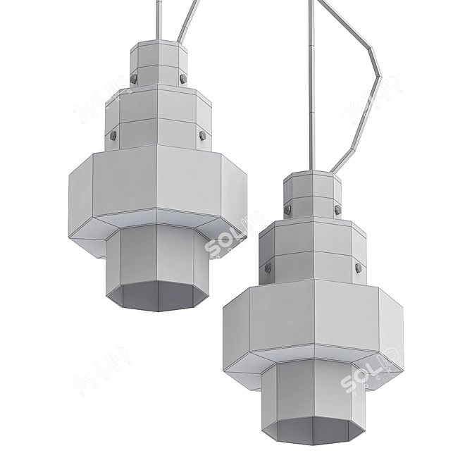 Industrial Diesel Gask Pendant Light 3D model image 2