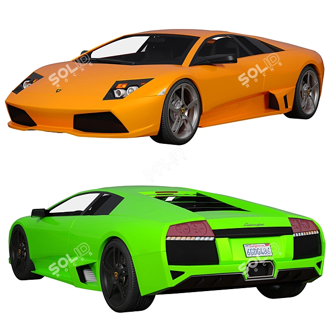 Title: Exquisite 2007 Lamborghini Murciélago LP640 3D model image 4