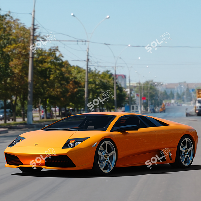 Title: Exquisite 2007 Lamborghini Murciélago LP640 3D model image 9