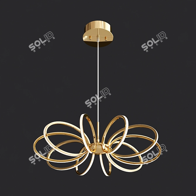 Elegant LED Chandelier - Tela 3D model image 2