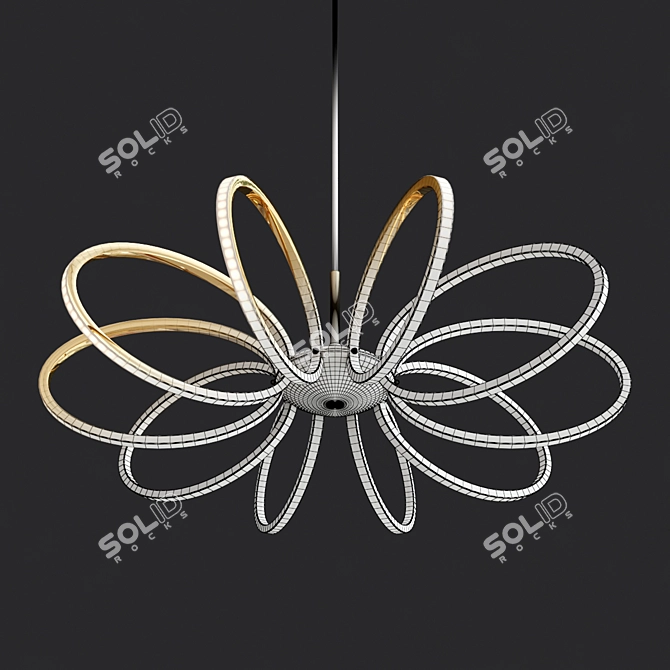 Elegant LED Chandelier - Tela 3D model image 4