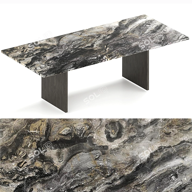 Linha Glass Dining Table 3D model image 2