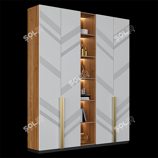 Modern Shelf Design for Visualizations 3D model image 1