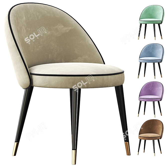 Modern Cooper Dining Chairs (Set of 2) 3D model image 1