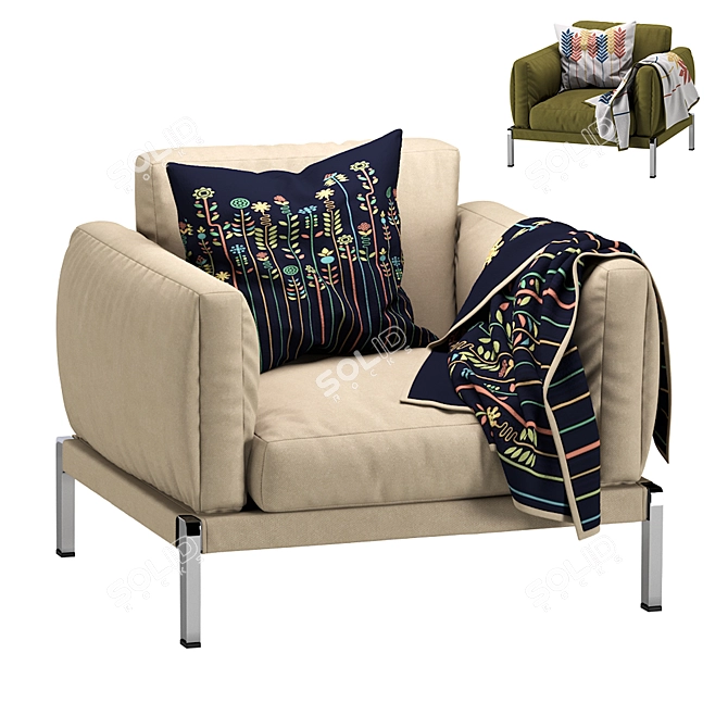 Compact Romeo Armchair: Flexform Comfort 3D model image 1