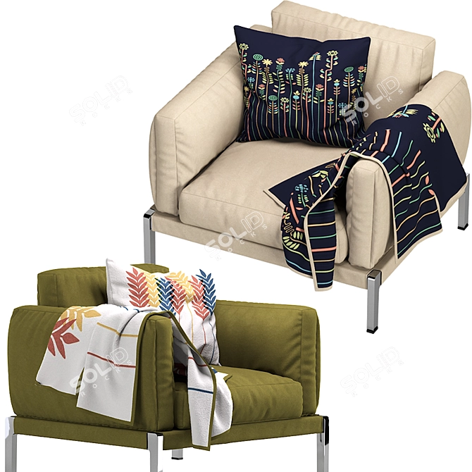 Compact Romeo Armchair: Flexform Comfort 3D model image 3