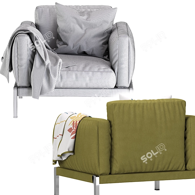 Compact Romeo Armchair: Flexform Comfort 3D model image 5